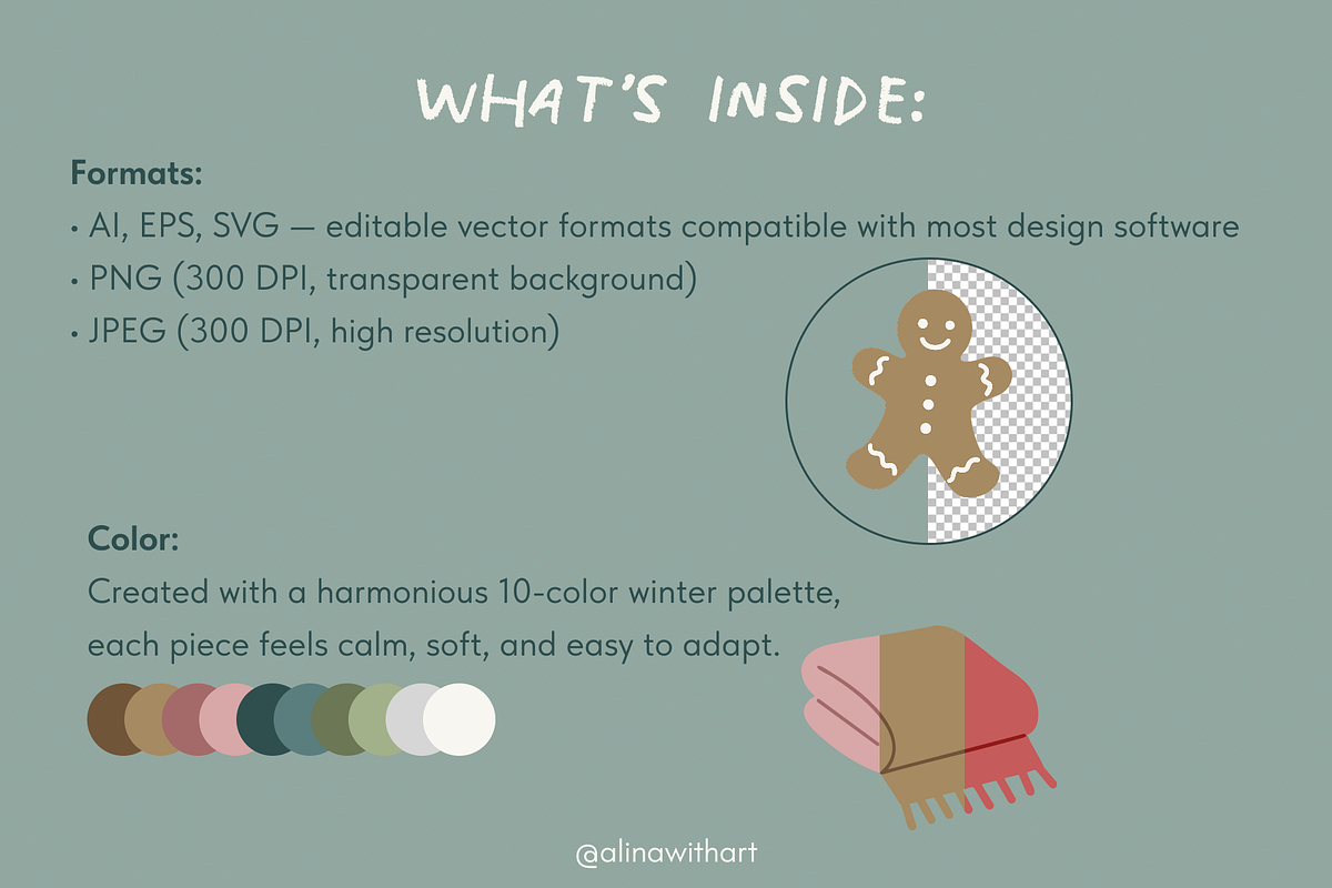Warm & Calm Winter Illustrations, a Seasonal Illustration by alinawithart (Photo 3 of 16)