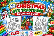 Christmas Eve Traditions Coloring, a Seasonal Illustration by Design Zone (Thumbnail 1 of 5)