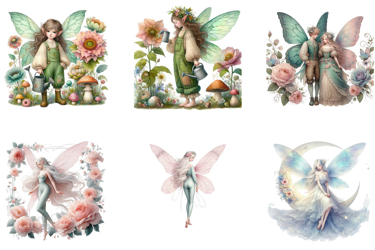 Whimsical Fairy Cliparts, a Seasonal Illustration by CreationArt (Photo 5 of 5)