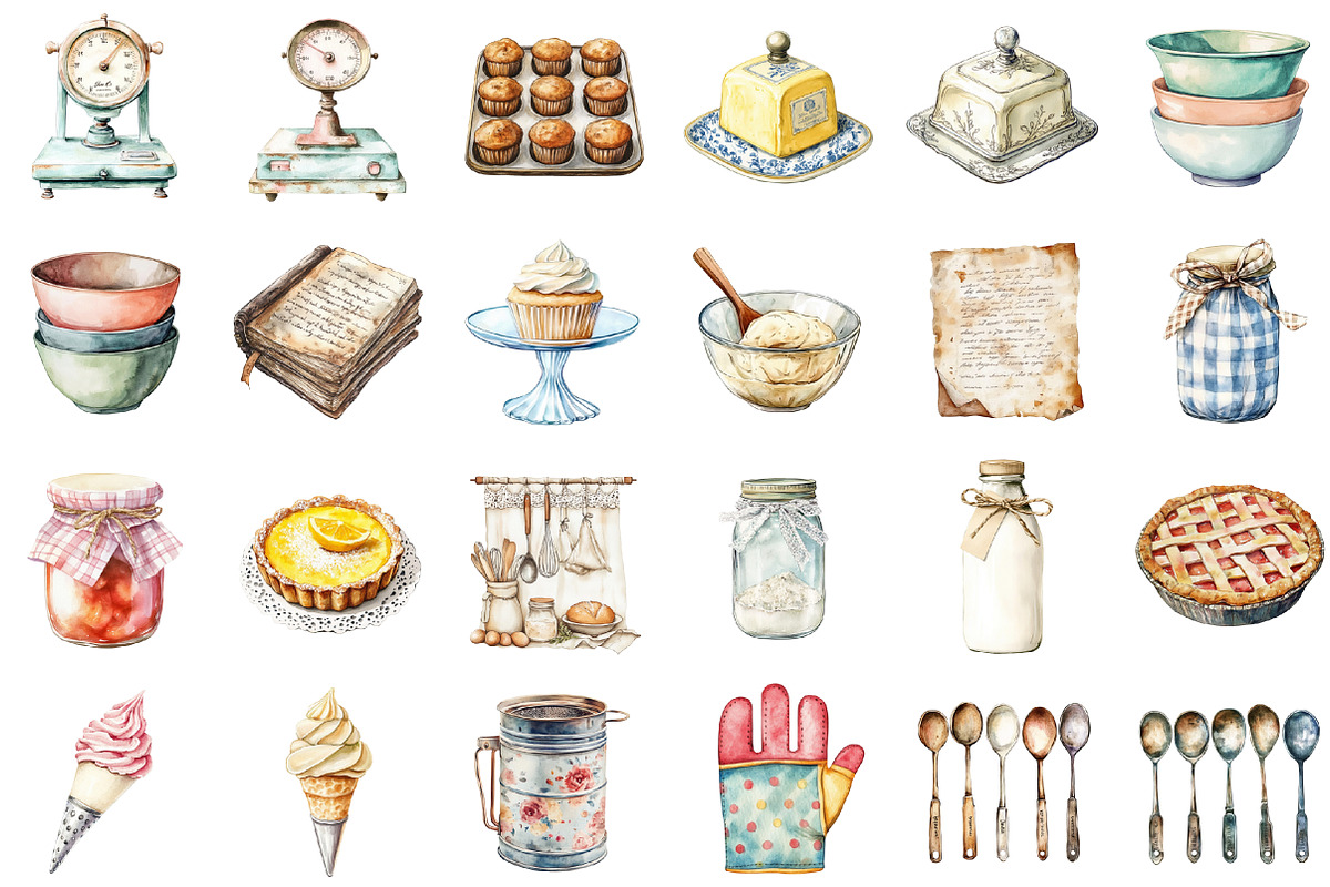 Vintage Baking Sublimation Clipart, an Illustration by Sublimation Artist (Photo 2 of 6)