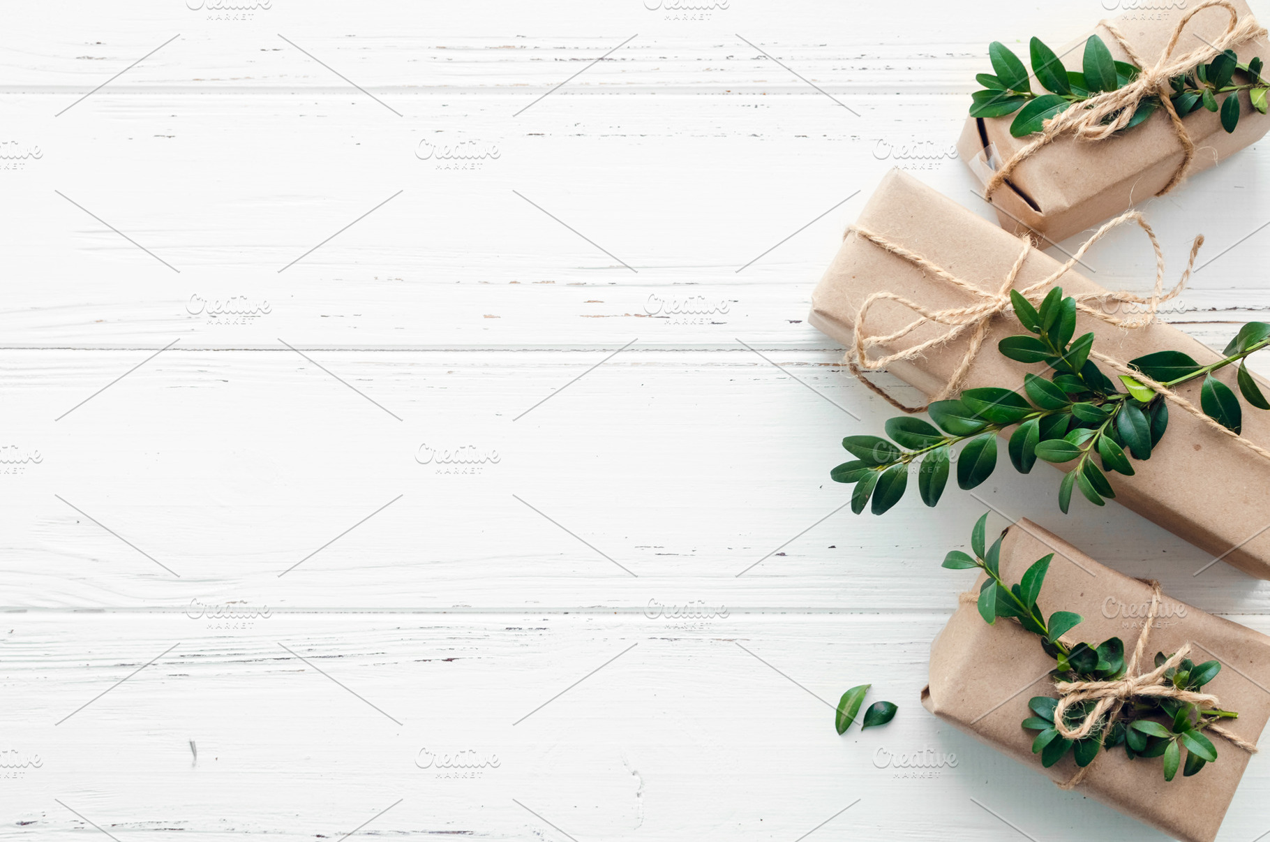 Christmas presents with natural stock photo containing christmas and wrapping, a Food & Drink Photo by NelliKovalchuk