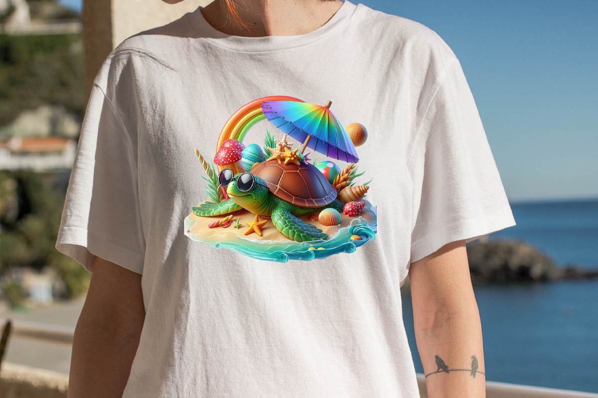 Summer Turtle  Sublimation Clipart, an Illustration by SVGArt (Photo 7 of 8)