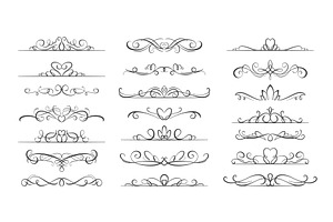 Swirly retro dividers. Old book, an Illustration by YummyBuum