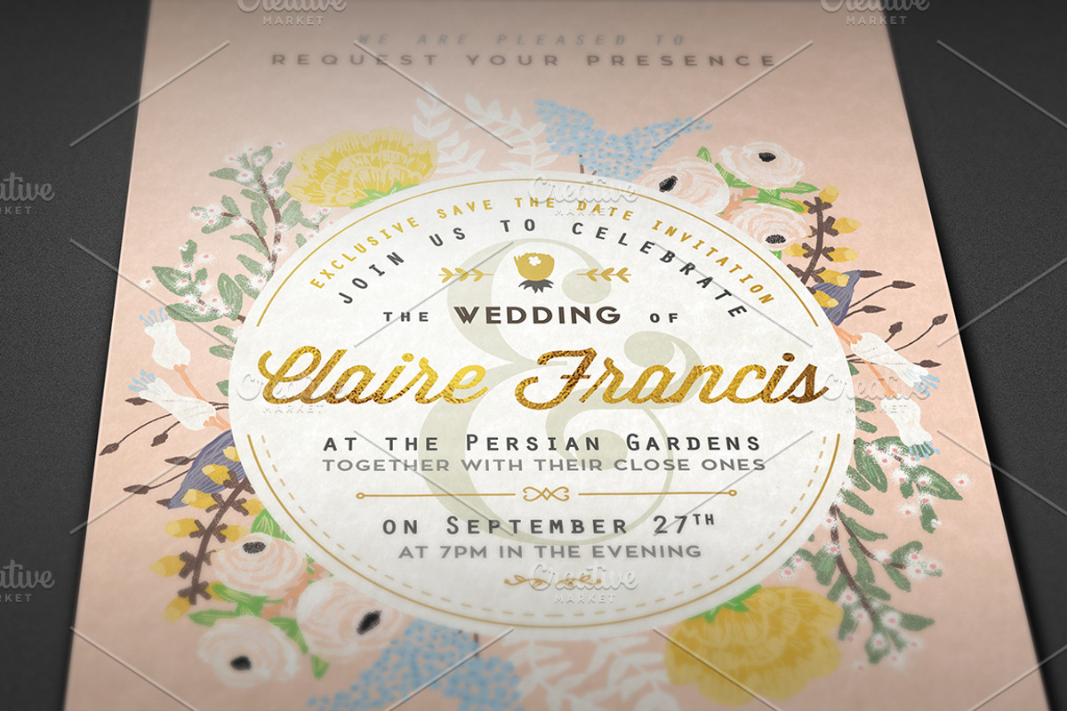 -50% Foil & Crayon Wedding Invite II, an Invitation Template by The Wedding Shop (Photo 5 of 5)
