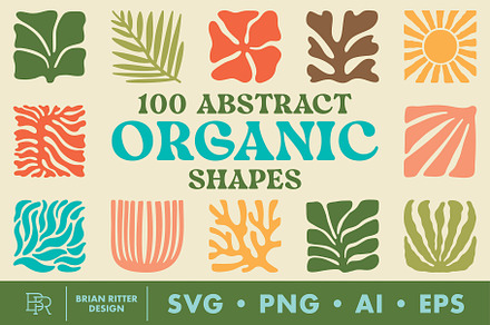 100 Abstract Organic Shapes, an Object Graphic by Brian Ritter Design