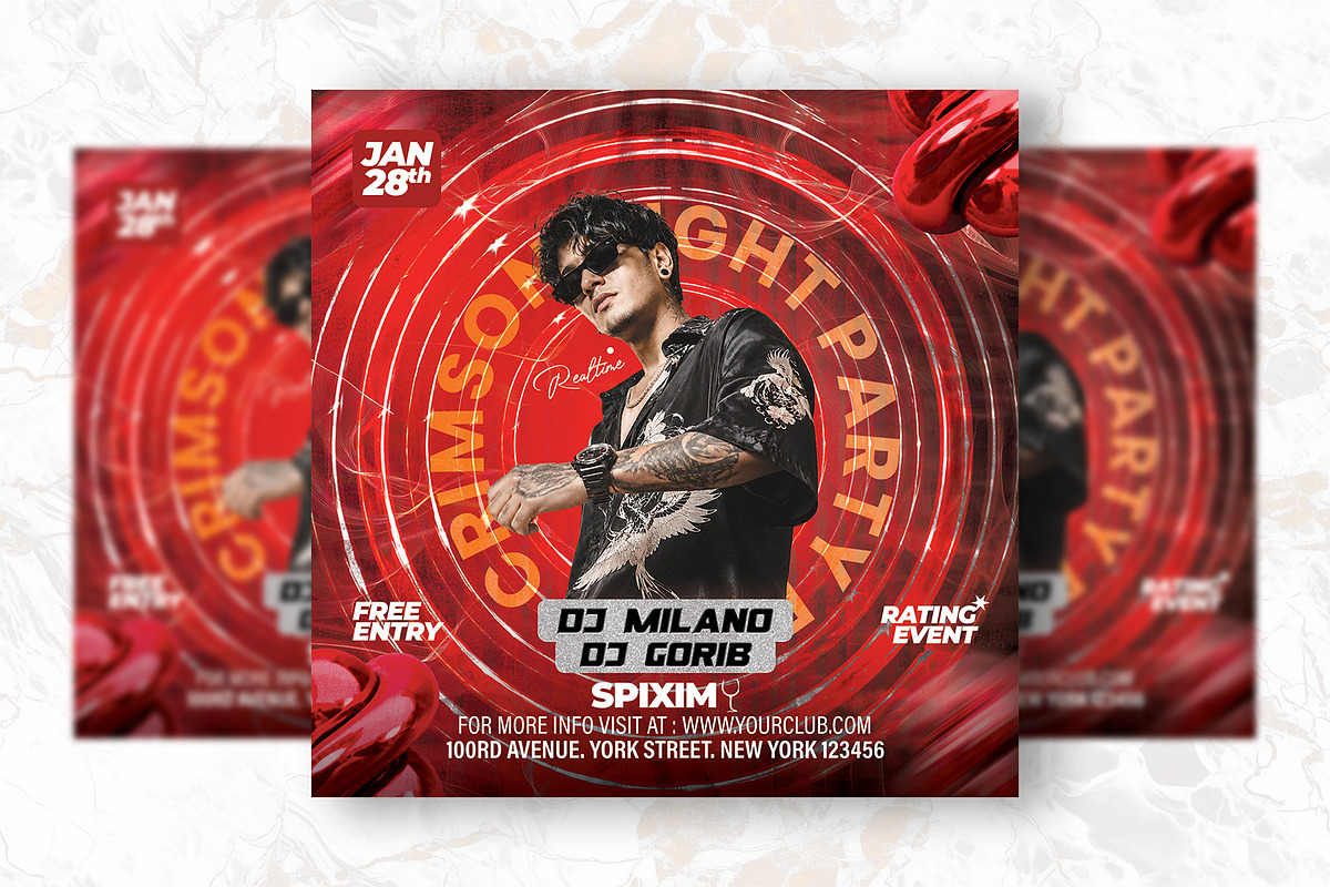 Night Party PSD Flyer Design, a Flyer Template by Shajib Shikder (Photo 2 of 2)