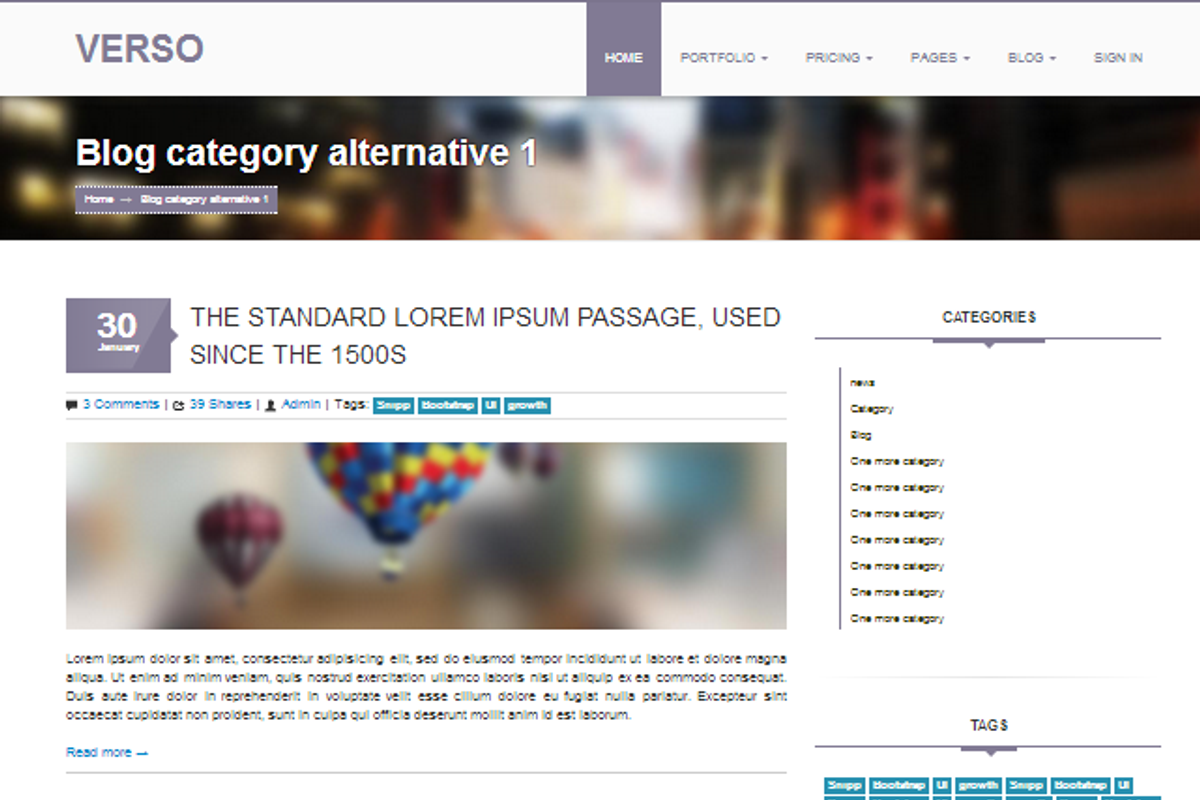 VERSO responsive Bootstrap template, a Websites & App Template by Bootstraptor (Photo 5 of 5)