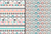 Day of the Dead Patterns with skulls, a Pattern Graphic by Krolja (Thumbnail 1 of 6)