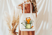 Whimsical Funny Fluffy Cat Clipart, a Seasonal Illustration by designcity5 (Thumbnail 4 of 5)