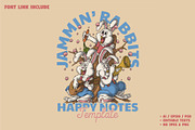 Retro Rabbit Band Playing Music, a Branding & Logo Template by Judsart (Thumbnail 1 of 3)