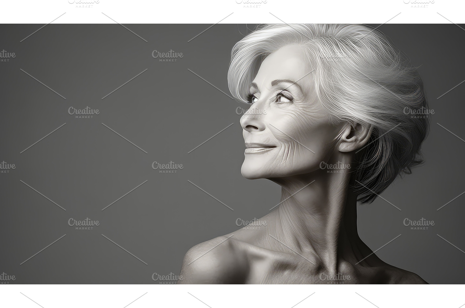 soft portrait grey background ai, an Arts & Entertainment Photo by pikepicture