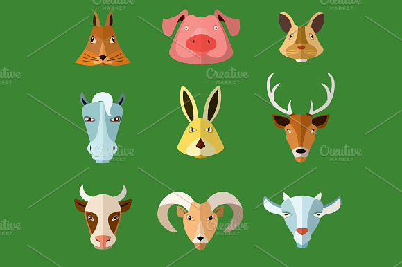 Farm Animals Icons.