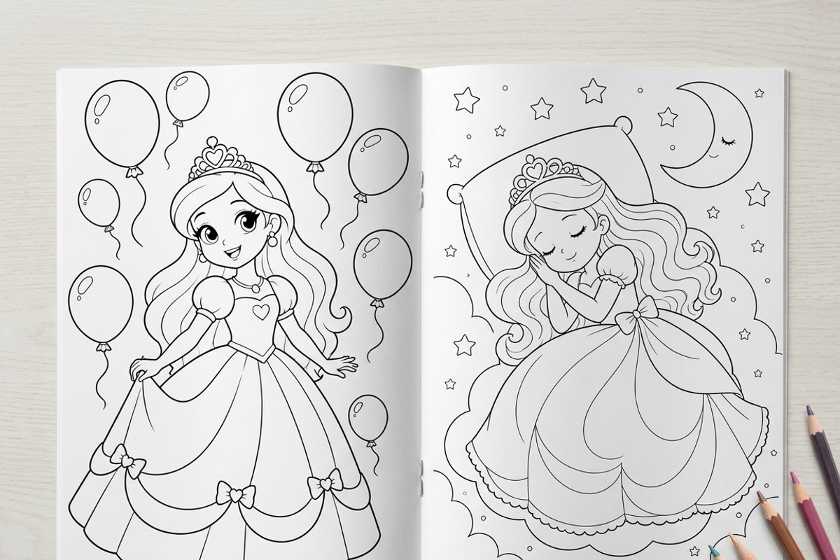 Magical Princess Coloring Book Vol27, a Person Illustration by ikarifq shop (Photo 7 of 7)