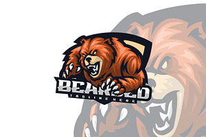 Bear E-Sport Mascot Style.