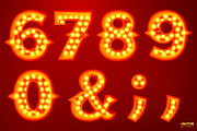 Vector Retro style light letters, a Decorative Illustration by Tashal (Thumbnail 9 of 15)