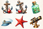 Watercolor Nautical Decor Clipart, an Illustration by Libby Wishes (Thumbnail 4 of 7)