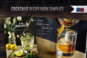 Cocktails | Recipe Book Template, a Magazine Template by Harrell Design Studio