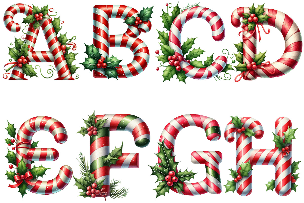 Christmas Alphabet Clipart Bundle, an Illustration by DreamArtGraphic (Photo 3 of 6)