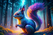 Vibrant Squirrel Print, an Animal Illustration by ZobaDepot (Thumbnail 1 of 4)