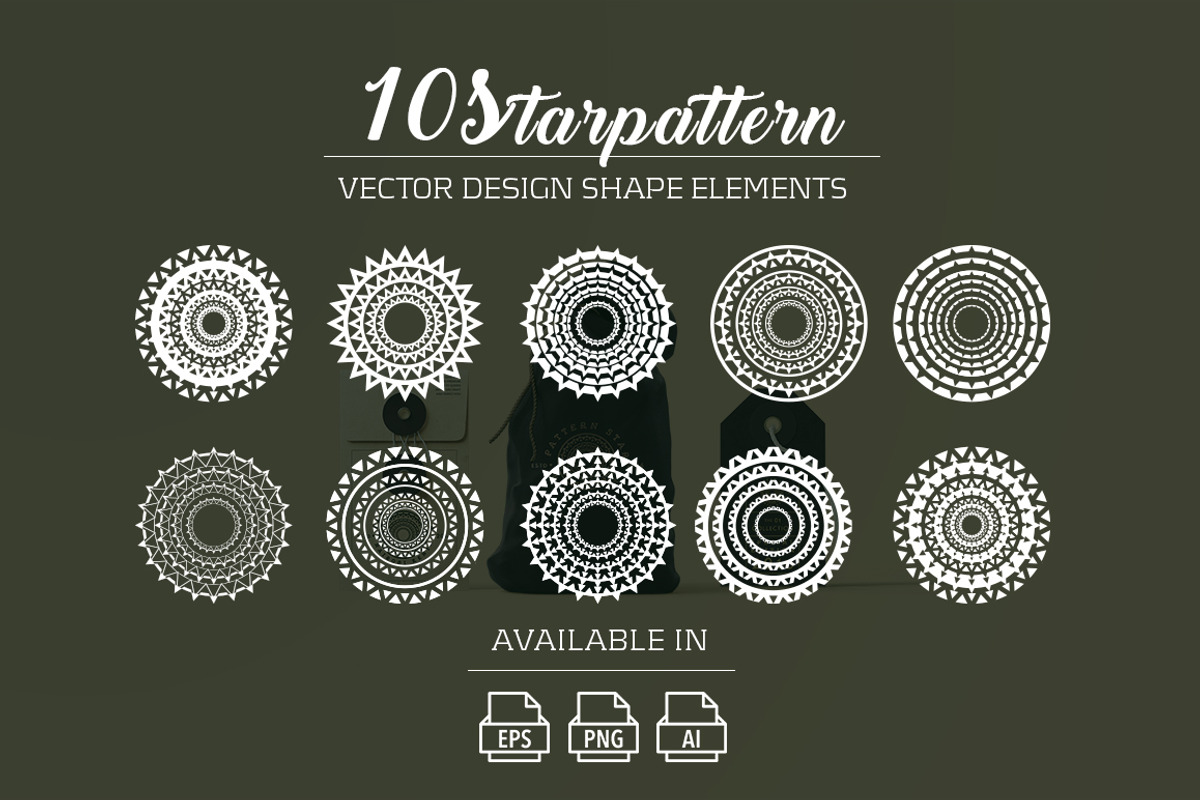 10 starpattern vector shape elements, an Object Graphic by Vova (Photo 1 of 7)