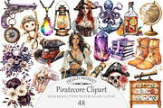 Watercolor Piratecore Clipart, an Illustration by Design Market (Thumbnail 1 of 5)