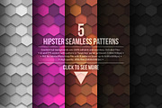 5 Seamless Hipster Patterns, a Pattern Graphic by yamonstro (Thumbnail 1 of 5)