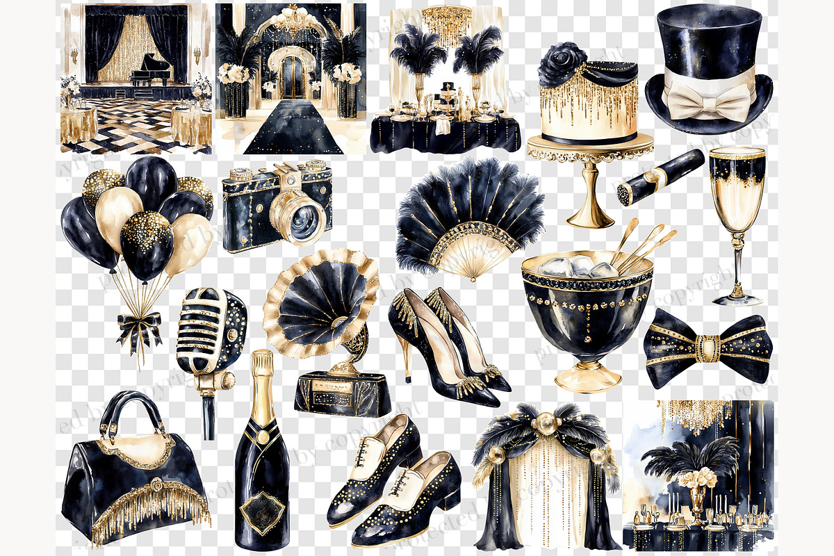 Roaring 20s Clipart Gatsby Party Art, a Person Illustration by GlamArtZhanna (Photo 7 of 8)