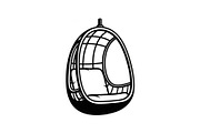 Hanging Egg Chair Silhouette Bundle, an Illustration by Designer_Momina (Thumbnail 35 of 51)