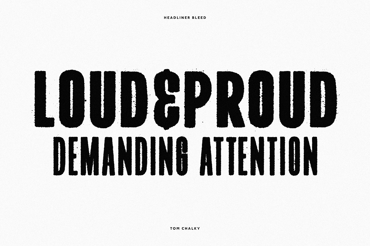 Headliner Bleed Font Family, a Sans Serif Font by Tom Chalky (Photo 6 of 6)