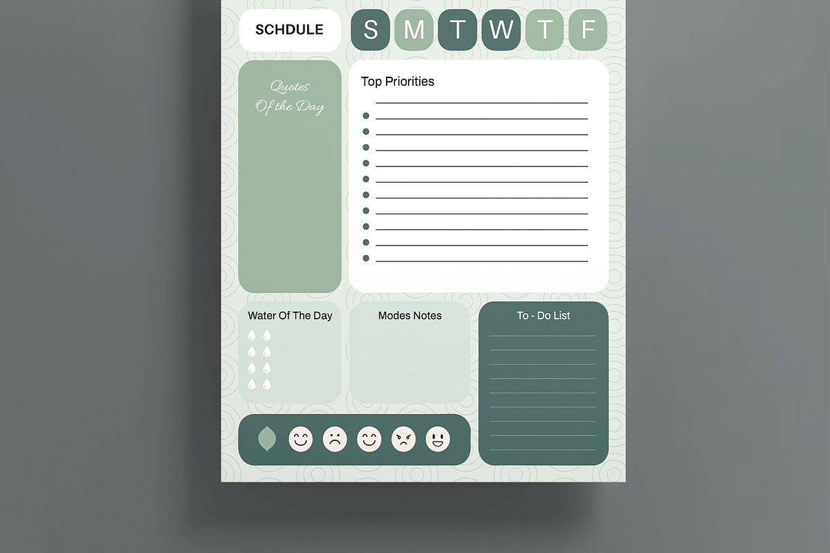 Daily Planner Template, a Stationery Template by MightyDesign (Photo 3 of 8)