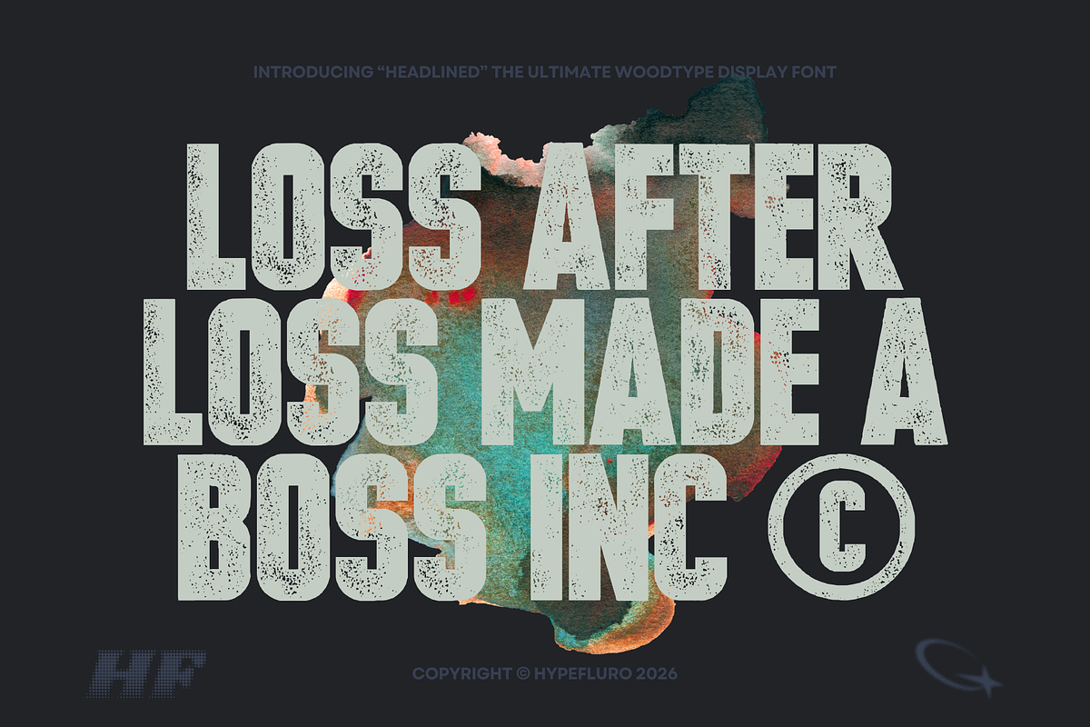 HEADLINED 2 WOODTYPE FONTS, a Sans Serif Font by HyperFluro (Photo 4 of 11)
