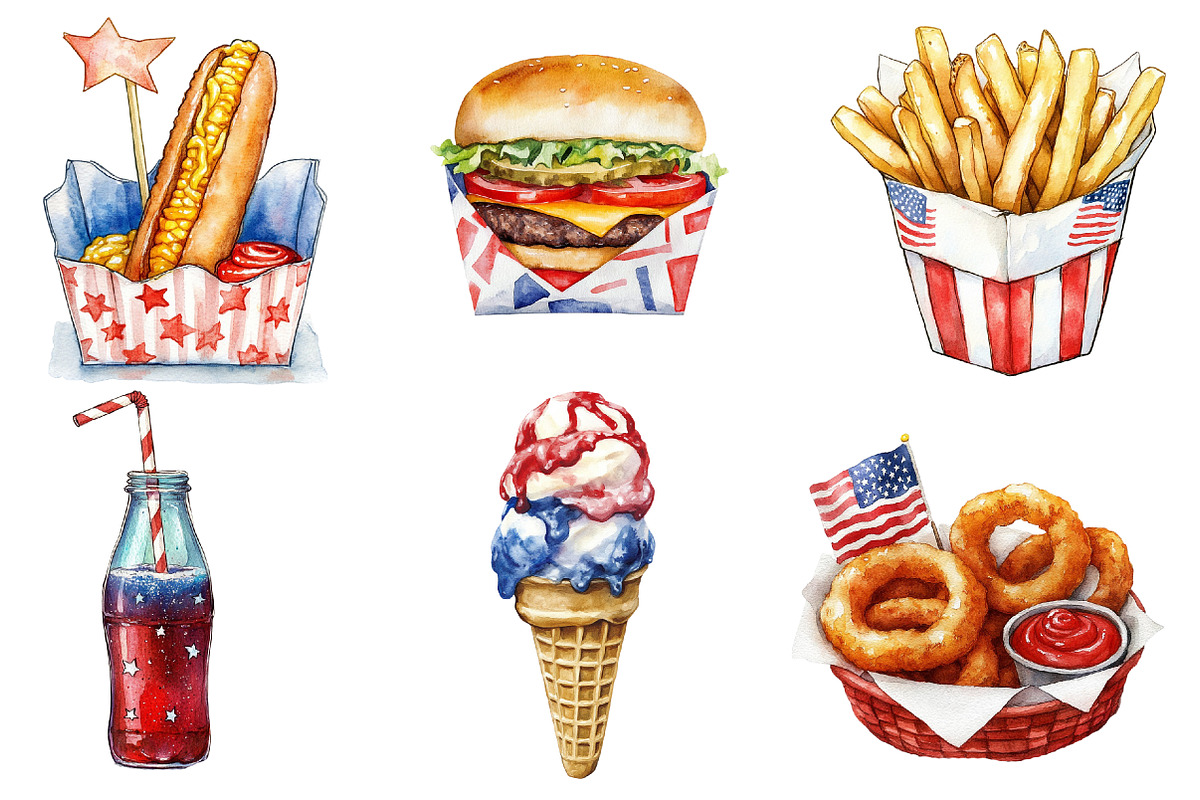 4th of July Fast Food Sublimation, an Illustration by Designworld (Photo 2 of 5)