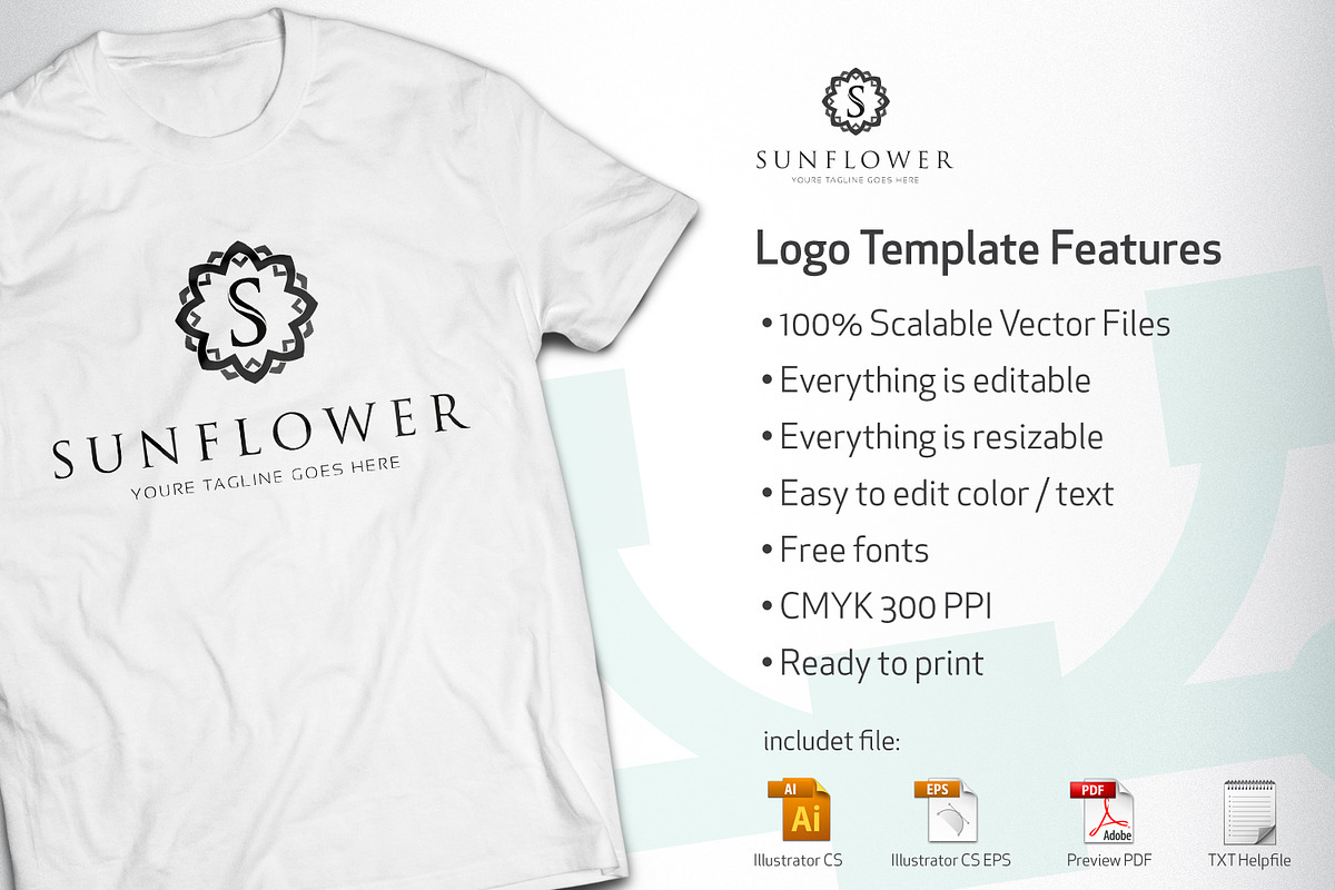 sunflower logo, a Branding & Logo Template by vectorlogos89 (Photo 2 of 3)