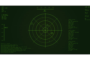 Military classic green radar, a Technology Illustration by SkyVectors