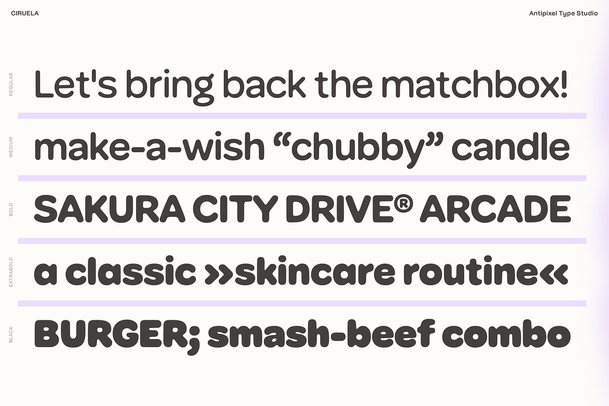 Ciruela | Chunky Round Display Sans, a Sans Serif Font by Antipixel Type Studio (Photo 5 of 19)