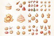 Christmas Cookie Set Clipart, an Illustration by CrexoraLab (Thumbnail 2 of 5)