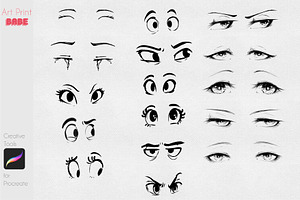 Manga Eye Stamp Cartoon Anime Kawaii