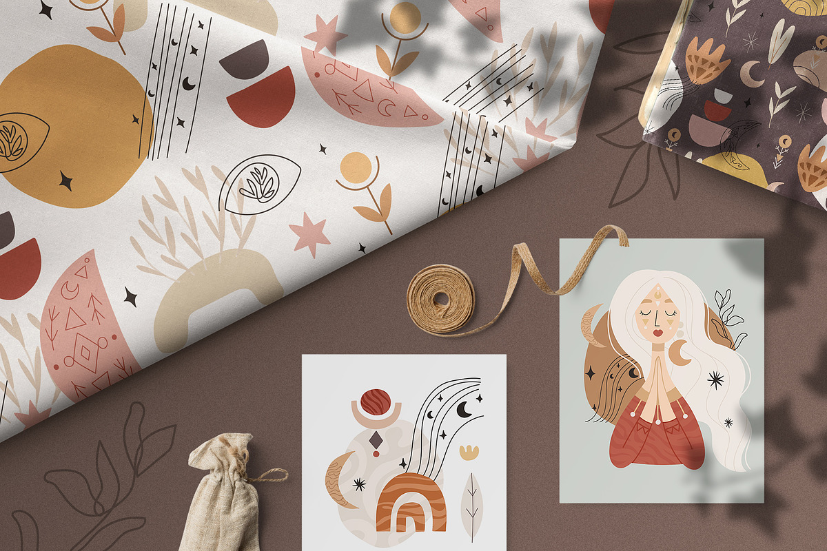 Boho Woman Clipart - Abstract & Line, an Illustration by Velliniki (Photo 2 of 14)