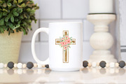 Watercolor Flowers & Greenery Cross, a Decorative Illustration by MayaNavits (Thumbnail 4 of 8)