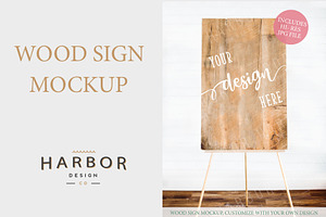 Easel Wood Mockup - Wedding Design