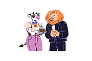 Animals at birthday party set, cards, an Animal Illustration by PaperTrident (Thumbnail 5 of 18)