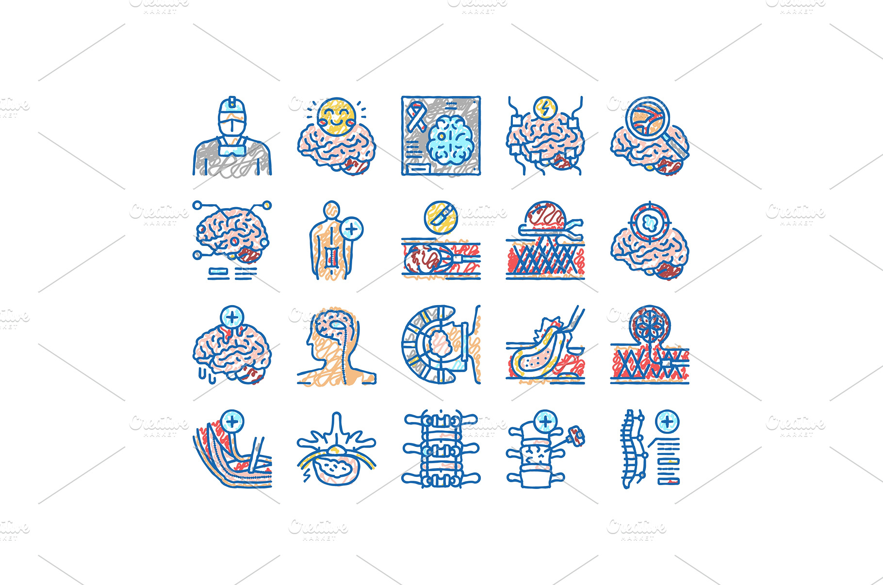 Neurosurgery Medical Treatment Icons, an Industrial Photo by pikepicture