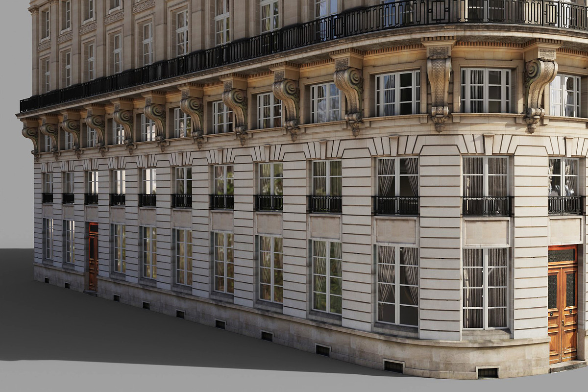Neoclassic Corner Facade, an Architecture 3D Model by happy brush (Photo 3 of 7)
