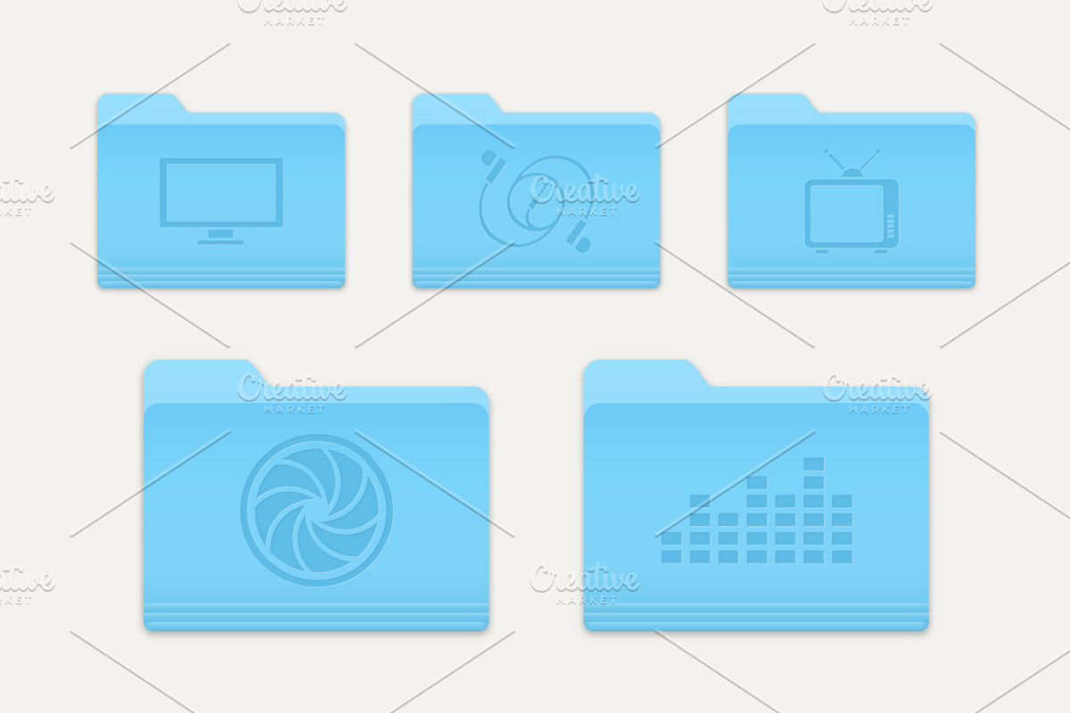 Multimedia Folder Icons Set 1, an Icon by Alex Serada