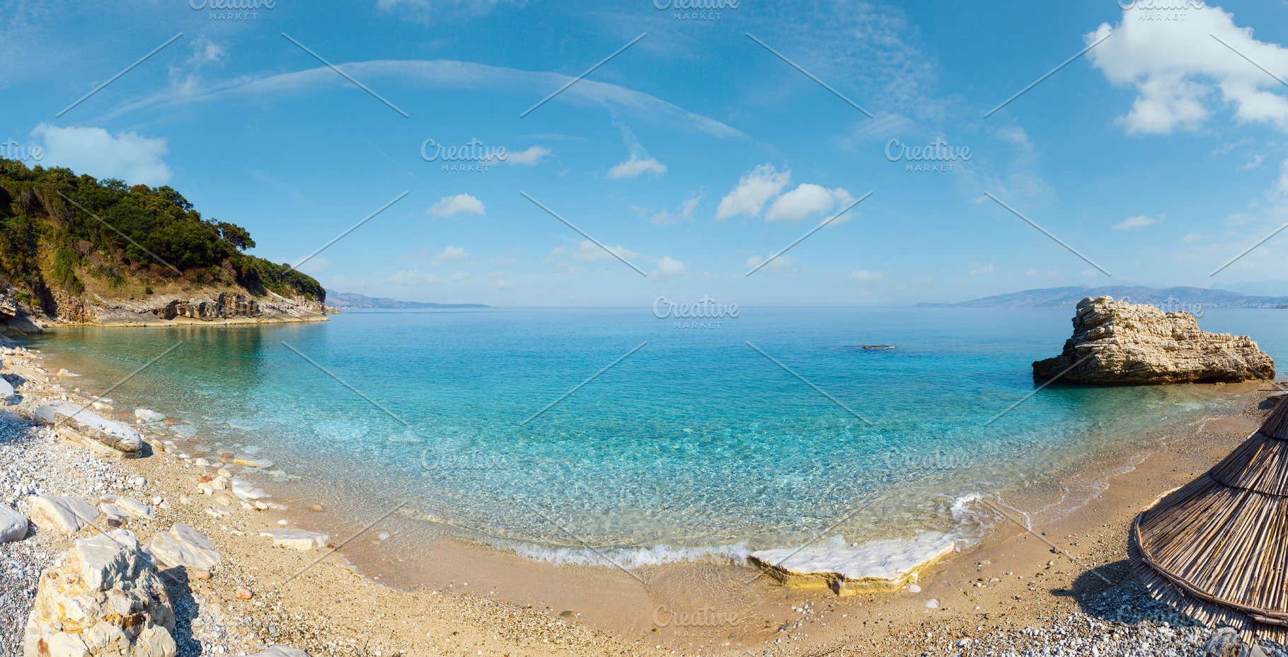 Summer morning Pulebardha beach (Albania)., a Nature Photo by YuriyB