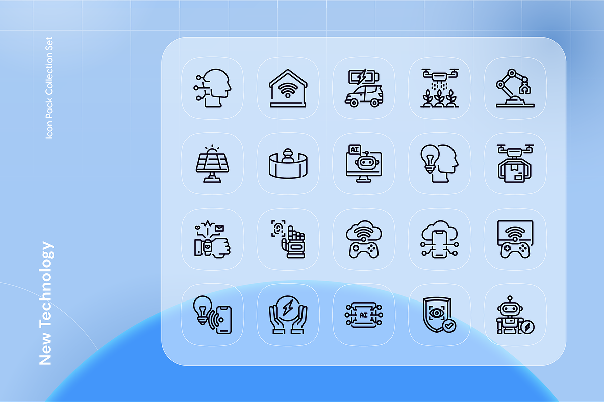 New Technology Icon Set, an Outline Icon by Nathaya Studio (Photo 2 of 2)