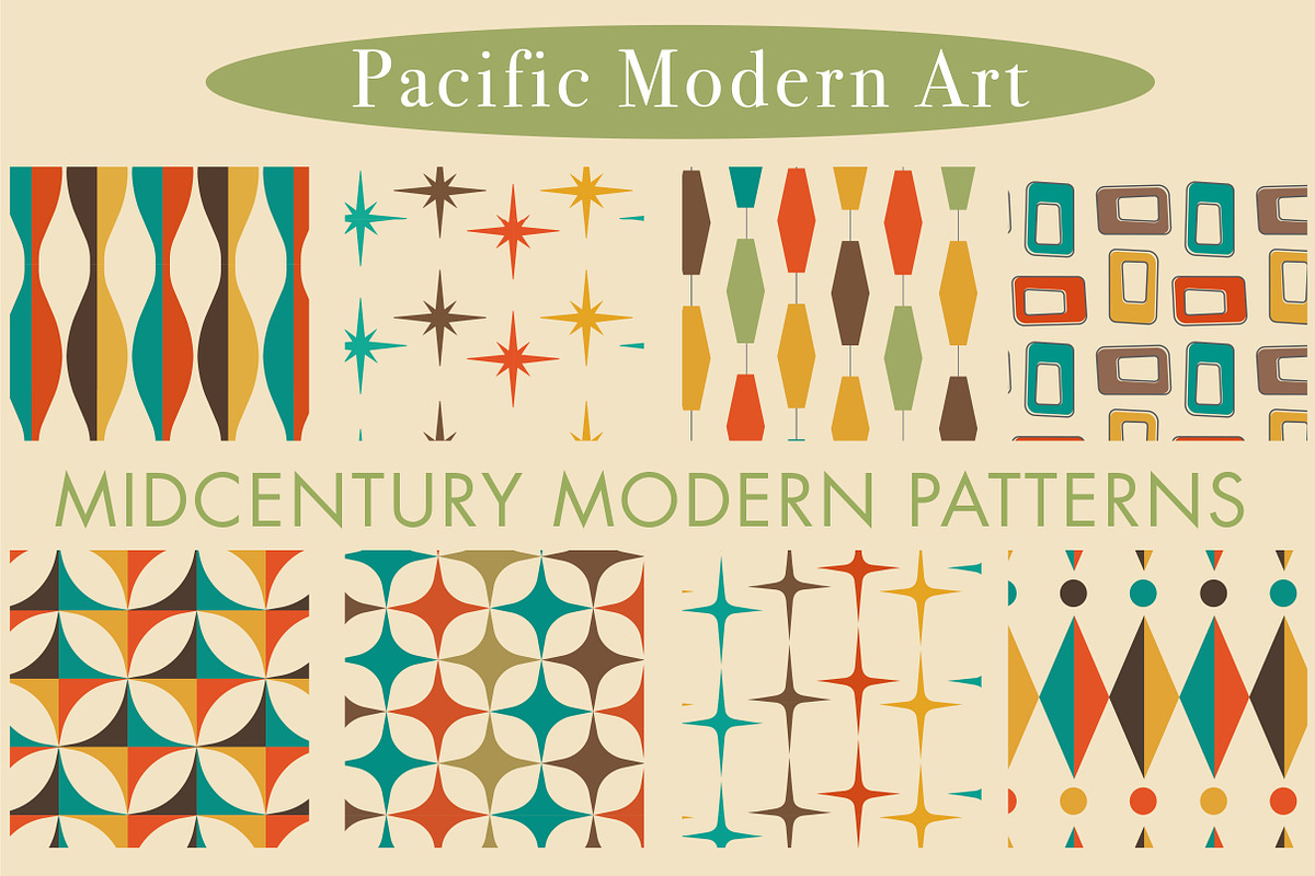Midcentury Modern Retro Design Kit, a Pattern Graphic by Pacific Modern Art (Photo 4 of 89)