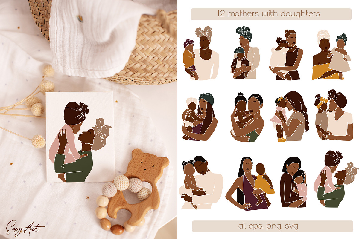 Mother and baby collection, a Decorative Illustration by EasyArt (Photo 3 of 9)