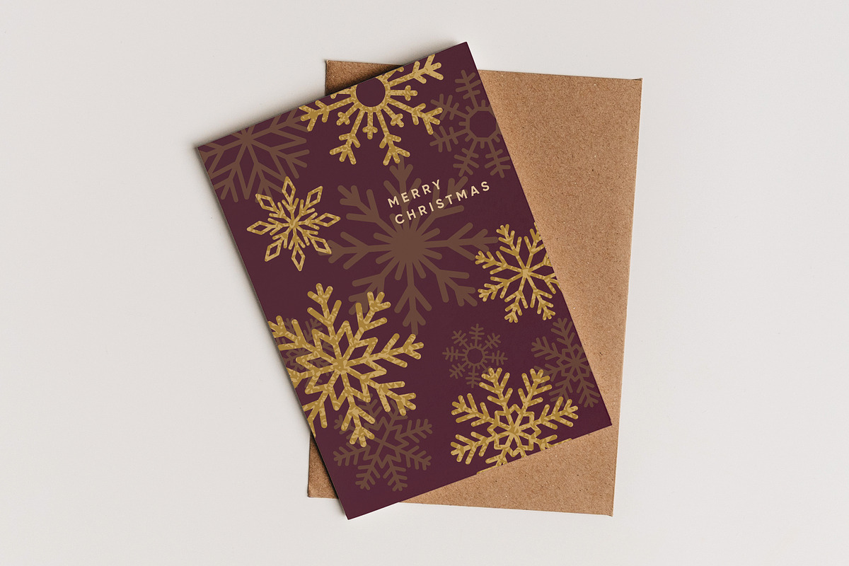 Christmas cards with snow flakes set, a Decorative Illustration by Good Studio (Photo 11 of 14)
