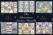 Christmas Stickers Bundle, an Illustration by rinaletters (Thumbnail 1 of 7)
